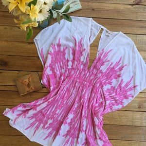 Billabong White/Pink Swimsuit Cover Up Dress (M)